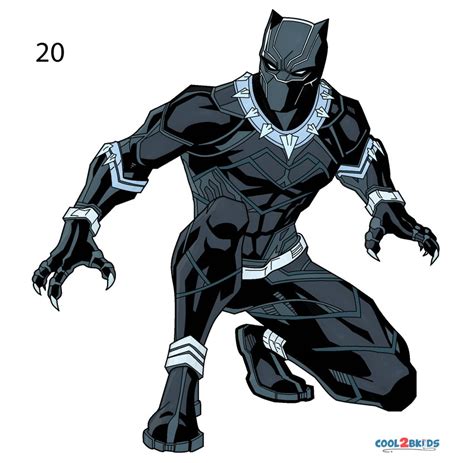 How To Draw Black Panther Step By Step Pictures