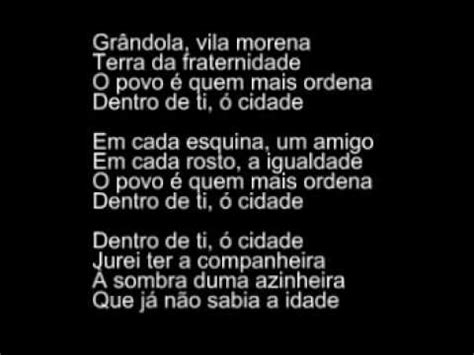 What is interesting about this song is the fact that in 1974 it was broadcasted. 365 - GRANDOLA VILA MORENA - YouTube
