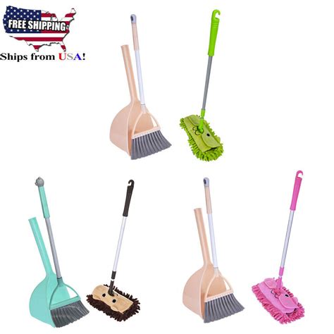 Kids Cleaning Set For Toddlers Girls Broom And Dustpan Mops For Kids