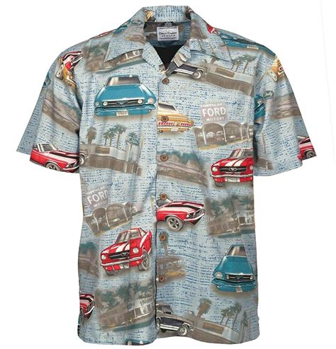 Ford Mustang Classic 60's Cars Camp Hawaiian Shirt- - C111FVRSHZ9