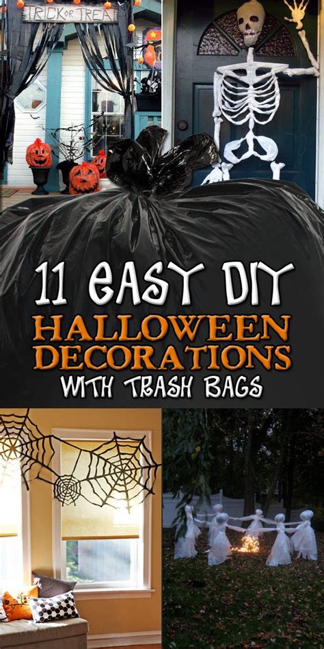 11 Easy Diy Halloween Decorations With Trash Bags Hallowen Ideas