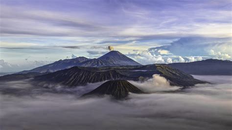 Nature Landscape Indonesia Volcano Clouds Mist Wallpapers Hd