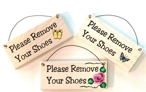 Buy Please Remove Your Shoes Sign With Flip Flop Decoration Yellow And