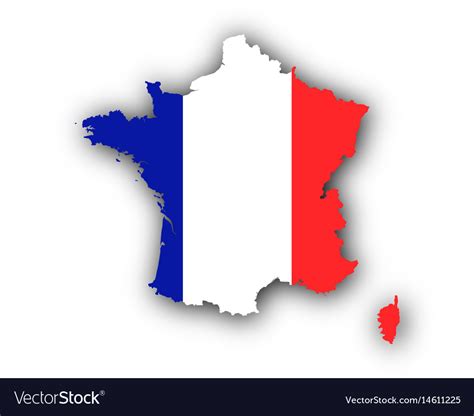 Map And Flag Of France Royalty Free Vector Image