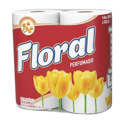 Bodegamix Papel Higiênico Floral Perfumado 30 Metros Folha Simples
