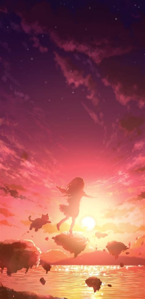 1440x2960 Resolution Anime Girl Into Sunset Hd Art Samsung Galaxy Note
