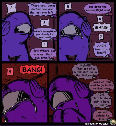Comic Strip Of Purple Monster