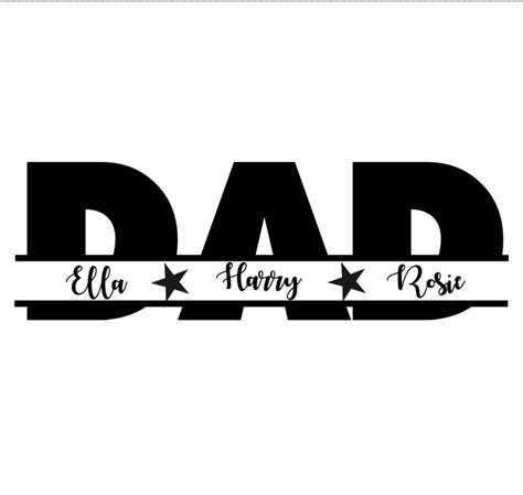 Dad Split Monogram Svg Png Dad Svg Png Fathers Day Svg Png Cut Files