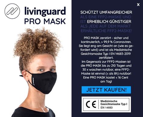 Viren Schutz Hygiene Technology Livinguard Masken Bei Viren Schutz