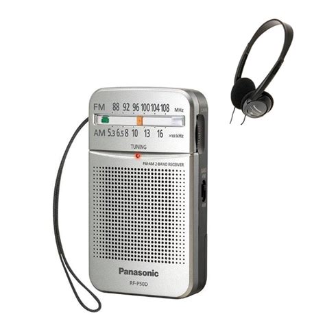 Panasonic Rf P50 Pocket Amfm Radio Silver With Headphone Ht21