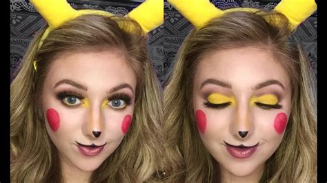 Cute Pikachu Makeup Halloween Tutorial Youtube