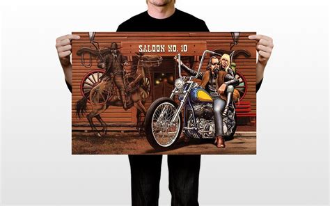 Ghost Rider David Mann Bike Motorcycle Graphic Print Wall Art Etsy