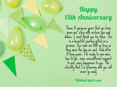 25 Best Happy 15 Year Anniversary Wishes