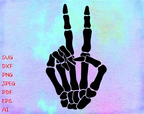 Skeleton Peace Hand Svg Skeleton Hand Svg Hand Sign Silhouett Etsy
