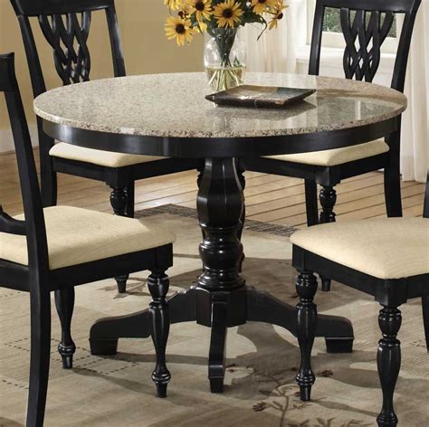 Kitchen tables and chairs are rapidly becoming common in homes. dark wood round counter height kitchen table and 4 chirs ...