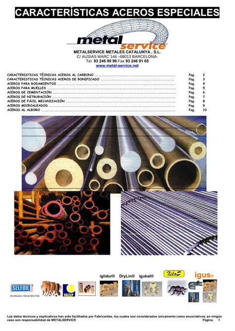 PDF CARACTERSTICAS ACEROS ESPECIALES Metal ACERS Pdf Los Datos