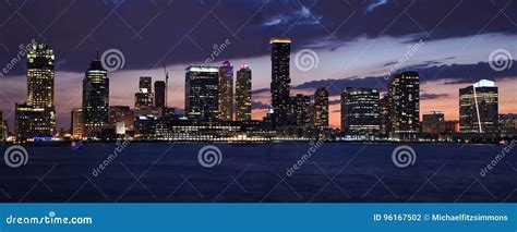 Skyline Of Jersey City At Sunset Editorial Photography Image Of