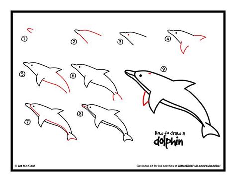 Start with drawing an aerofoil shape, resembling like that part found in airplanes. How To Draw A Dolphin - Art For Kids Hub - | Dolphin art ...