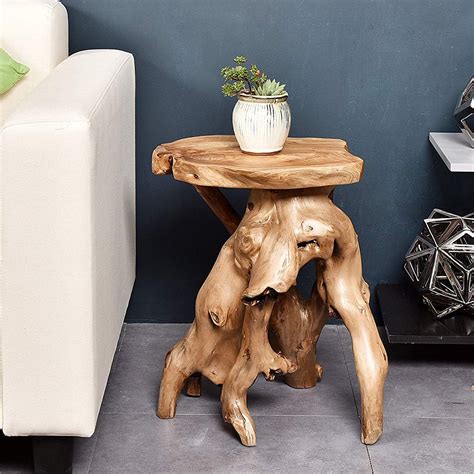 5 out of 5 stars. WELLAND Tree Stump Side Table, Live Edge Stool, 20" Tall ...
