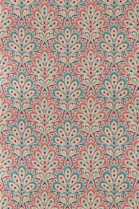 An Intricately Designed Wallpaper With Red Blue And Green Colors