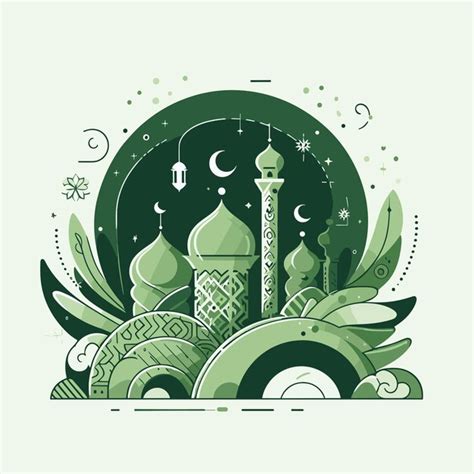 Premium Vector Free Vector Abstract Green Ramadan Kareem Illustration