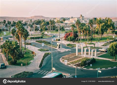 Vista Las Calles Intersección Carreteras Arad Israel Fotografía De