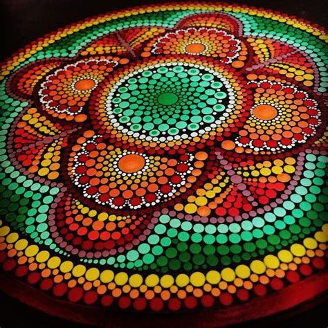 Hand Painted Dot Mandala On Wood Wall Art Great Gift Etsy