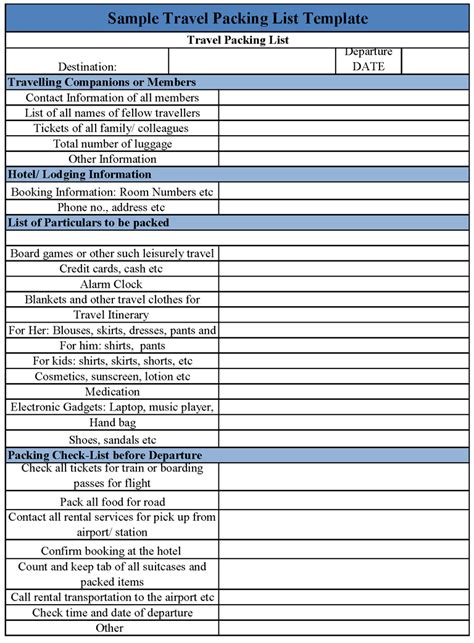 travel packing list template teknoswitch