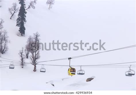 Cable Car Snow Mountain Gulmark Kashmir Stock Photo 429936934