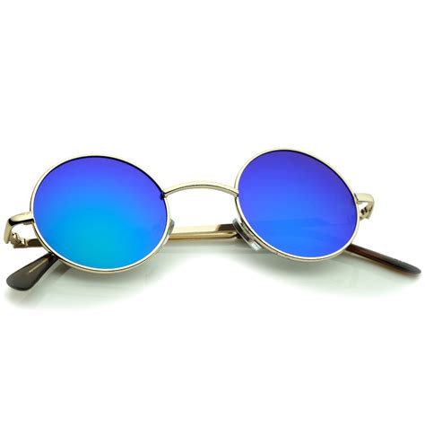 Lennon Style Small Round Color Mirrored Lens Circle Sunglasses Sunglassla