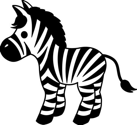 A finished cartoon zebra drawing, colored with crayons. Cute Striped Zebra Clipart - Free Clip Art