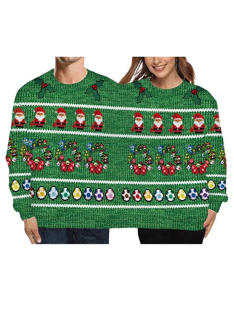 Liacowi Women And Men Two Person Ugly Christmas Sweatshirts Conjoined Christmas Sweaters Funny