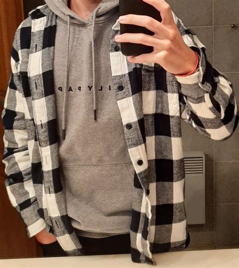 Flannel Over Hoodie Outfit Guy Cool Outfits For Men Flannel Outfits