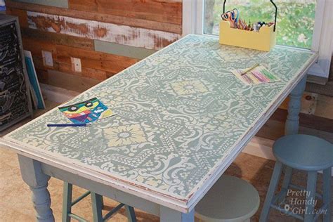 Chalk Painted Stenciled And Distressed Dumpster Table Diy Table