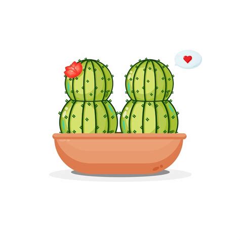 Diseño De Plantas De Cactus En Maceta Vector Premium