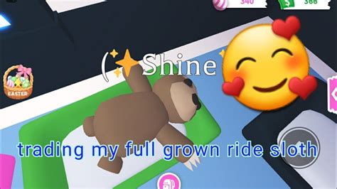 Trading My Full Grown Ride Sloth Adopt Me Roblox Youtube