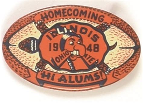 Lot Detail Illinois Vs Ohio State 1948 Homecoming Pin