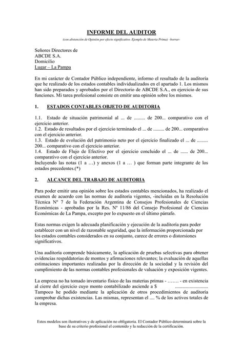 Abstención De Opinión Consejo Profesional De Ciencias