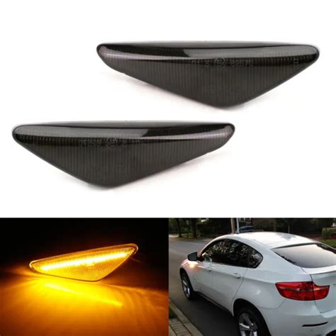 Smoked Sequential Flash Amber Led Front Side Marker Light Kit For Bmw X X X Picclick