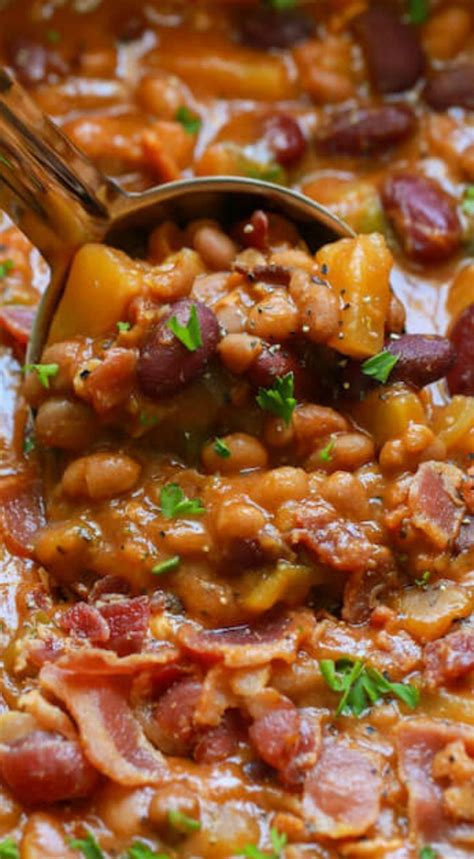 Pineapple Crock Pot Baked Beans ~ A One Of A Kind Delicious Side Dish