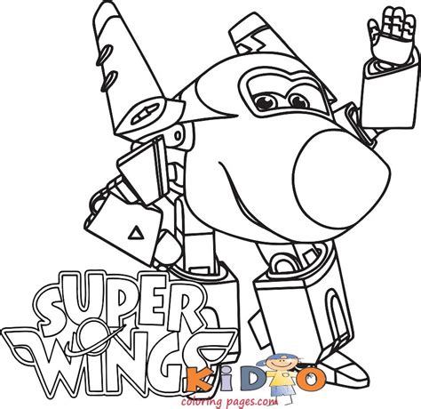 Coloriage grand albert en mode avion. Super Wings Mira coloring books - Kids Coloring Pages