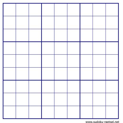 Leere tabelle zum ausfüllen 6 spalten / eine spezielle. Sudoku Vorlagen