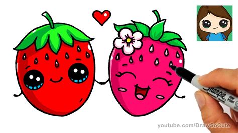 learn how to draw cute drawing strawberry in a few steps