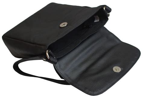 Crossbody Bag Leather Black Womens Purse Handbag Ladies Shoulder Bag