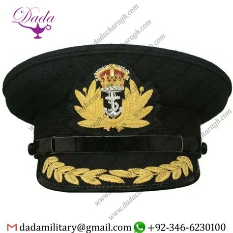 Hand Embroidery Royal Navy Officer Hat Naval Captain Peak Commanders