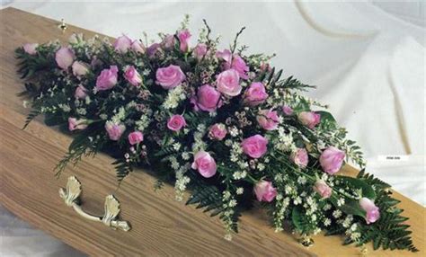 Funeral Flowers Pink Rose Casket Spray