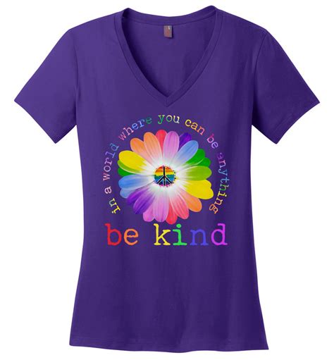 Be Kind Perfect Weight V Neck Pride Shirts For Women Gay Pride Shirts