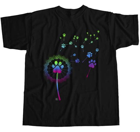 1tee Womens Loose Fit Dandelion Paw Print Dog T Shirt Ebay