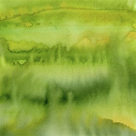 Green Gold Forest Abstract Watercolor Painting By Olga Shvartsur Fine