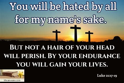 you will be hated by all for my name s sake luke 21 17 19 but not a hair of your head will